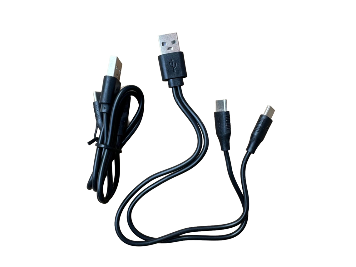 Laxiscreed Cabo De Carregamento Type-c De Alta Qualidade, 30cm A 1m, Preto, Com Duplo Conector, Compatível Com Usb E Aparelhos Pequenos