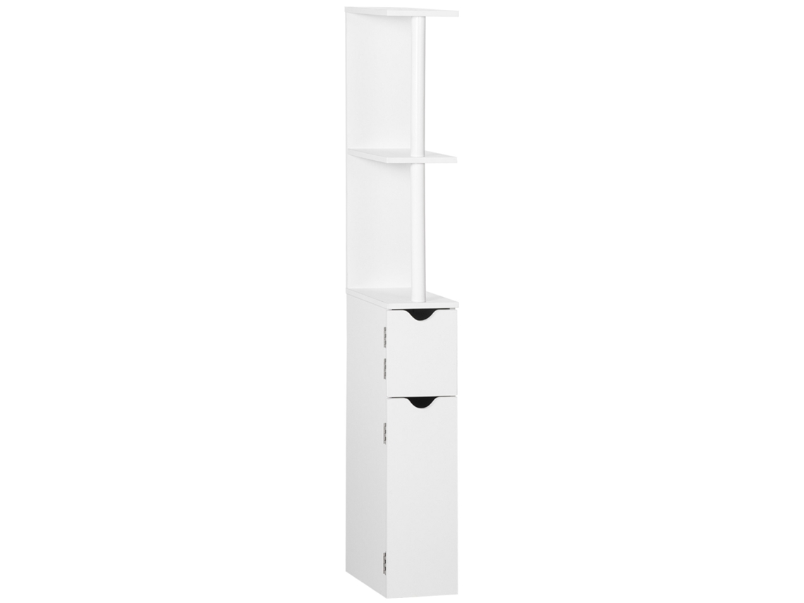 Móvel para banheiro com portas e prateleiras abertas, 15.2x29.8x118cm, branco BTFORUS