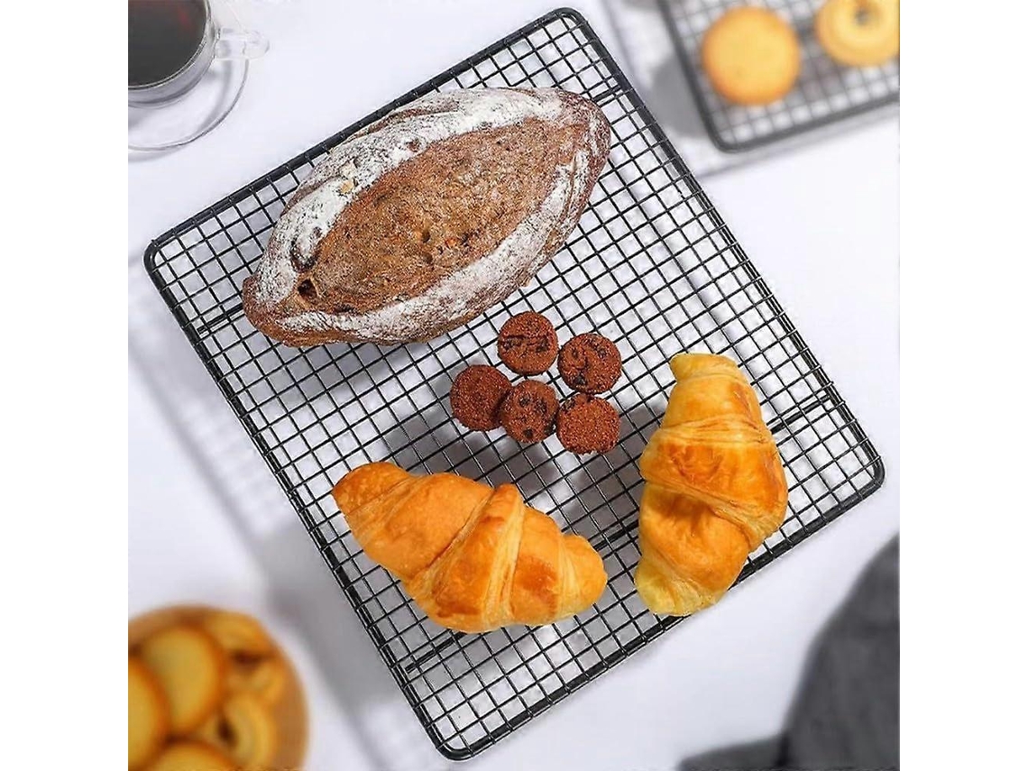 Grelha De Resfriamento Em Aço Inoxidável Para Assar Biscoitos, Costelas E Asas De Frango, Própria Para Forno, 27,5 X 25,5 Cm