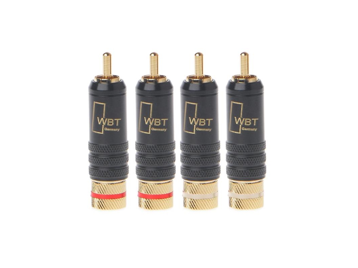 13r 4 Conectores Rca de Travamento Banhados a Ouro Wbt 0144 para Soldagem, Plugues Áudio/vídeo AQUAFORGE