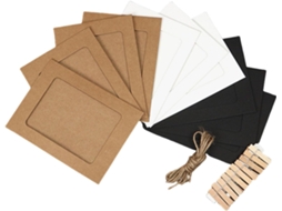 Conjunto De 10 Porta-retratos De Papel Para Pendurar, 3 Cores, Com Cordão E Prendedores De Madeira