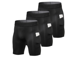 Junli 3 Pack Calcinhas Esportivas Masculinas 85% Poliéster 15% Spandex