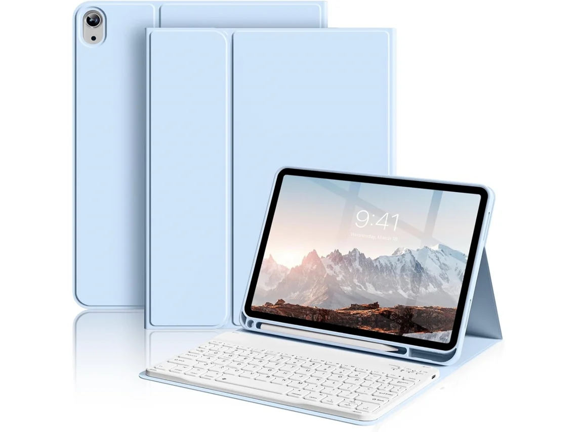 Capa Com Teclado Para Ipad 7th/8th/9th /air3 (10.5) Polegadas,teclado Bluetooth Magnético Destacável (azul) Cuich (10.2)
