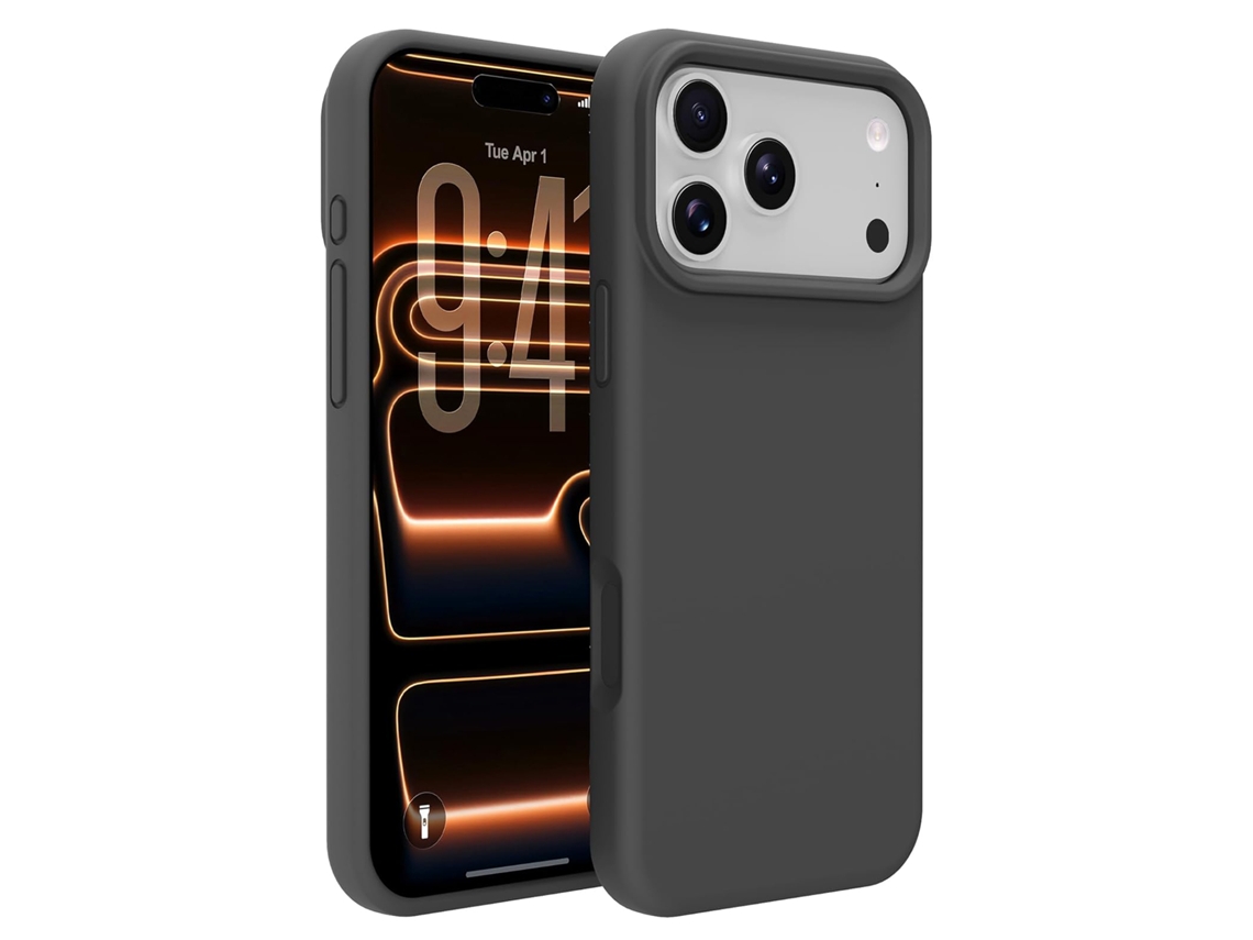 Capa Protetora Para Iphone 17 Pro, Preta, Com Design Minimalista.