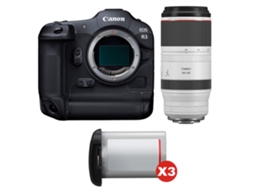 Eos R3 + Rf 100 500mm F/4.5 7.1 L Is Usm + 3 Canon Lp e19 + Ebook “20 Dicas para Fotos Que Impressionam” CANON