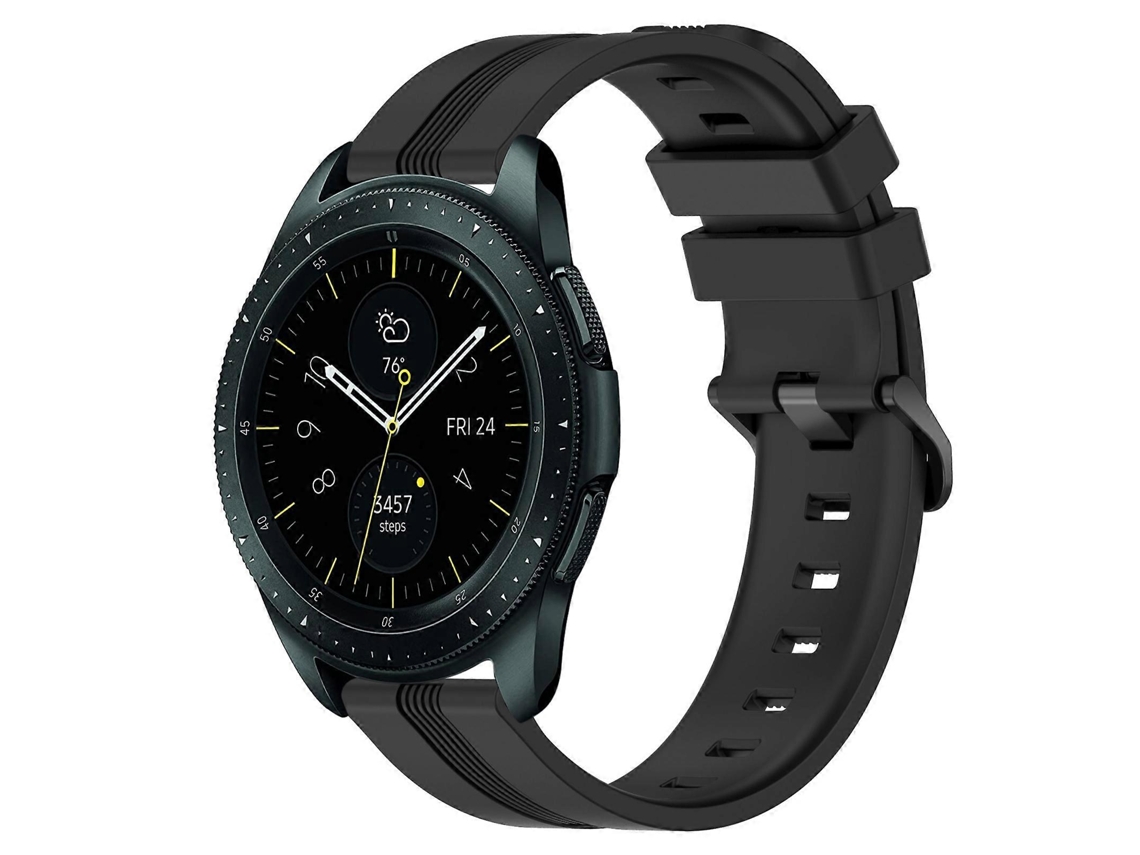 Pulseira De Silicone Listrada Côncava Para Samsung Galaxy Watch 42mm 20mm