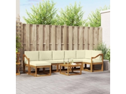 Vidaxl Conjunto De Sofás Para Exterior 8 Pcs Natural E Creme