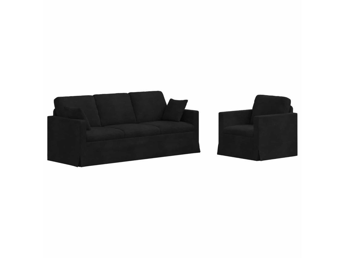 Maison Exclusive - Conjunto De Sofás 2 Unid. Preto Veludo