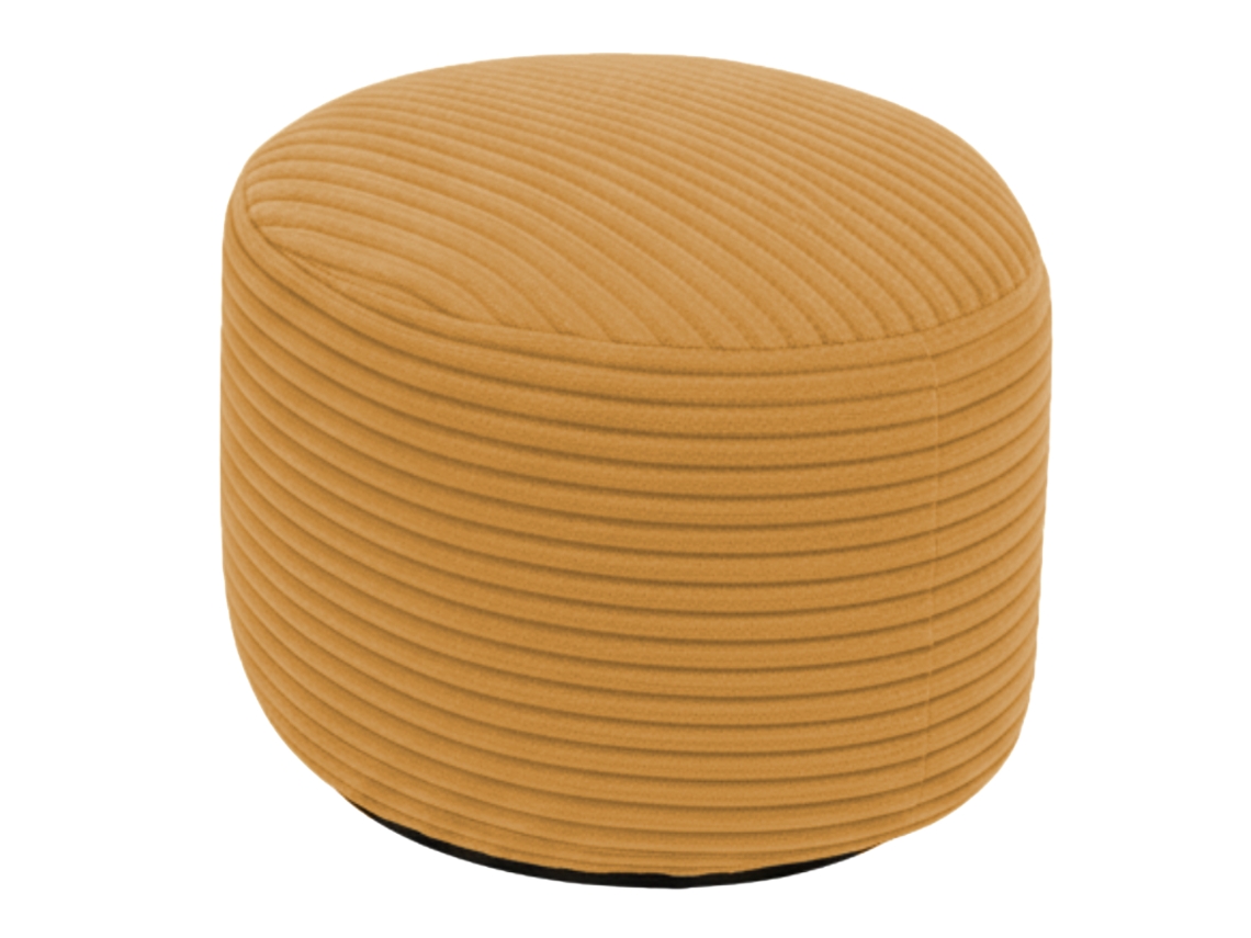 Apoio De Pés Com Capa Amovível Em Veludo Canelado 55x30 Cm Amarelo