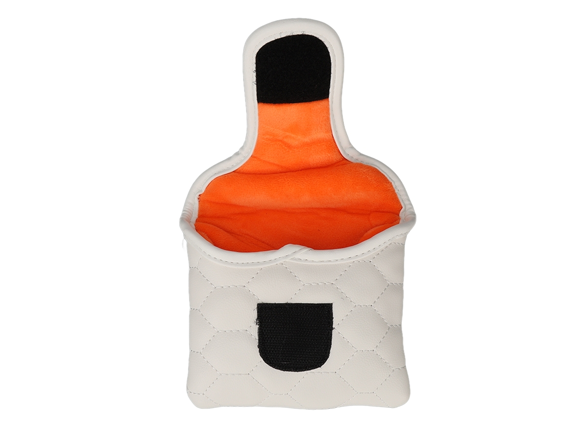 Capa para cabeça de taco de golfe, em PU, branca, quadrada, para putter, para amantes do golfe.