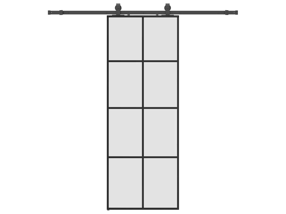 Sliding Door, Sliding Doors Vidaxl Preto Vidro (76 X 205 Cm (200 Cm Sliding Rail))