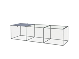 Gaiola para galinhas e pequenos animais 3x1x0,8 m com 3 m², aço galvanizado, escura