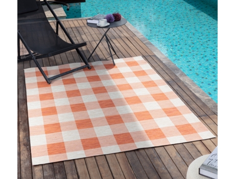 Tapete SURYA Exterior/Interior Xadrez Laranja/Bege 160x213