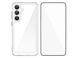 Capa De Celular Transparente De Acrílico Tpu Da Série Mf Da Wanlonfeng Com Película De Vidro Temperado Para Samsung Galaxy S25 Fe