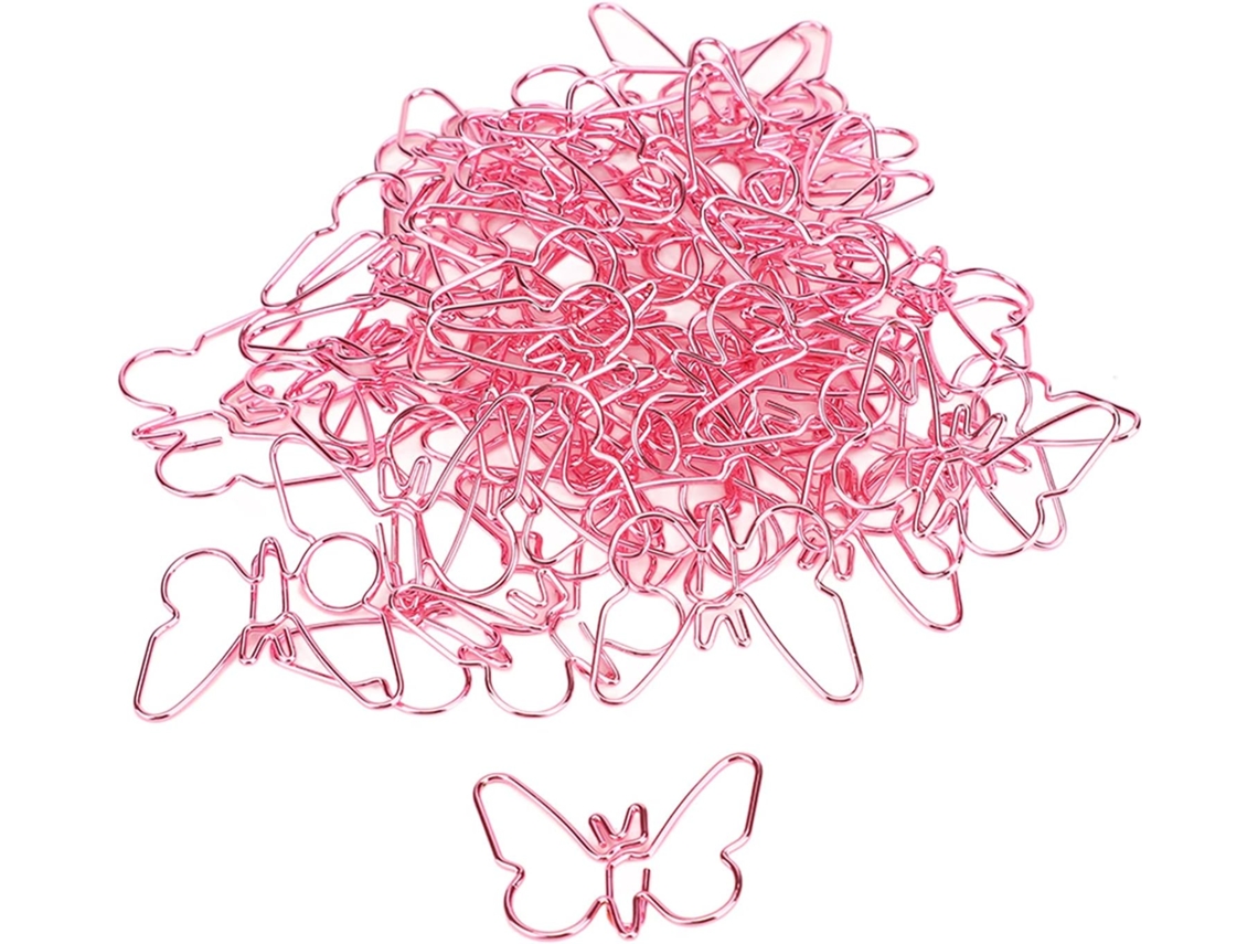 Clipes de espuma em formato de borboleta rosa, 50 unidades, clipes de espuma de metal em formato de borboleta para mesa