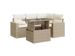 Garden Sofa Set, Garden Sofa Sets Vidaxl Bege Rattan / Vime (n/a)