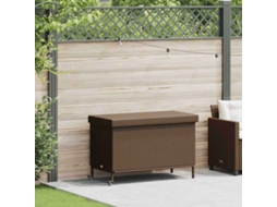 Vidaxl Caixa De Arrumação Com Rodas 110x55x73 Cm Vime Pe Castanho