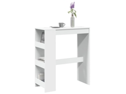 Vidaxl Mesa De Bar Com Prateleiras Derivados De Madeira Branco