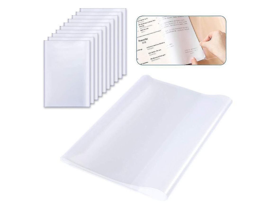 2026 10 Capas para Libro A4 Transparentes, Plásticas Gruesas Ajustables Reutilizables para Cadernos e Livros