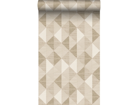 Papel De Parede Não Tecido De Textura Ecológica Tecido De Relva Com Motivo Gráfico 3d Bege Areia 50 X 900 Cm Origin Wallcoverings