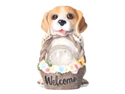 Luminária Solar de Resina com Cachorrinho, Decorativa, CHABERLU