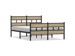 Bed Frame, Bed Frames Vidaxl Marrom Ferro (140 X 190 Cm)