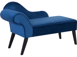 Chaise-Longue Biarritz (Azul - Veludo - 56x116x78 cm)