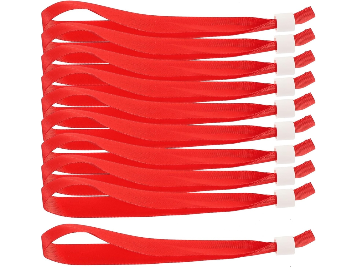 Conjunto Stobok com 40 pulseiras vermelhas para eventos, duráveis e resistentes, perfeitas para shows, festivais e