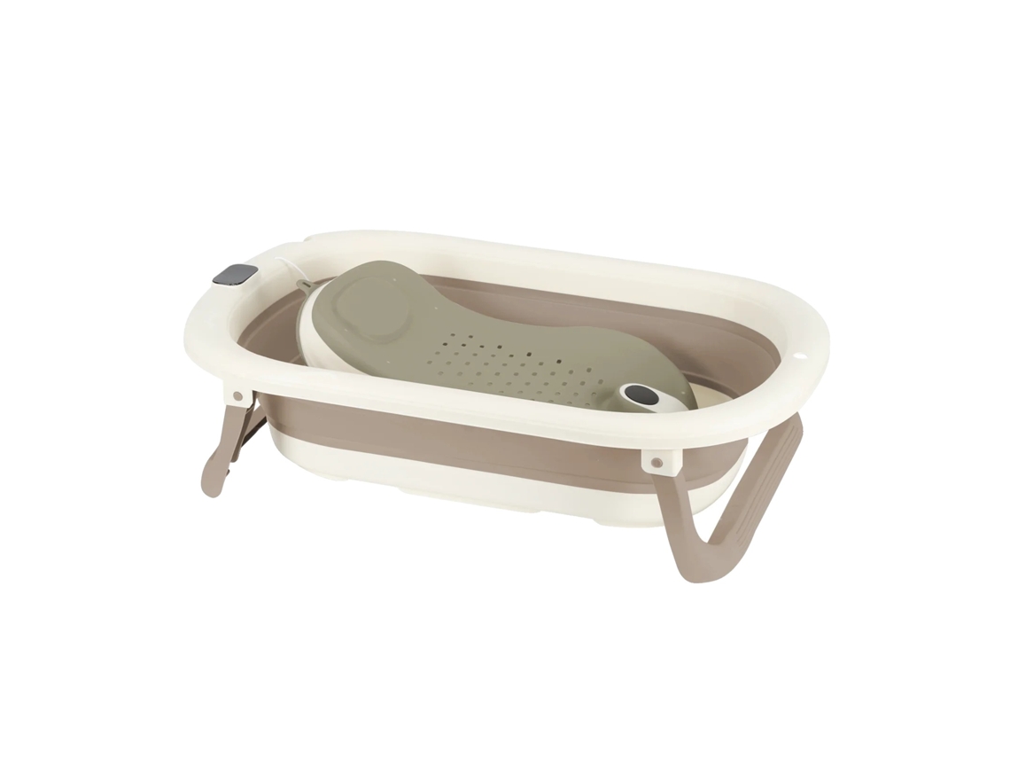 Banheira Para Bebê, Design Ergonômico, Termômetro Integrado, Caqui