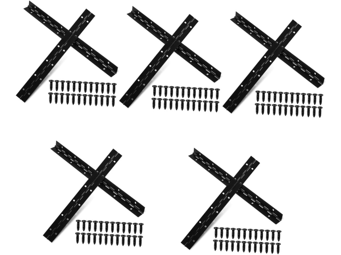 Conjunto De 10 Dobradiças Piano Metal Reforçado Para Portas Armários