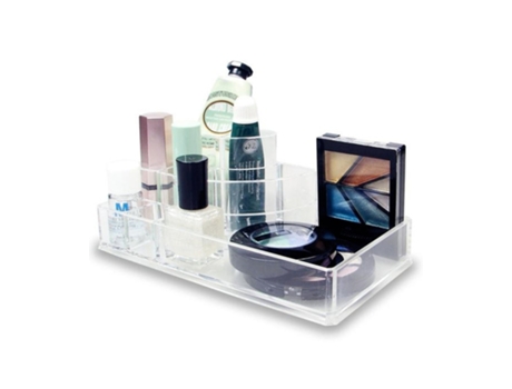 Os acessórios cosméticos da composição do organizador indicam 8 acrílico dos compartimentos 17x9cm