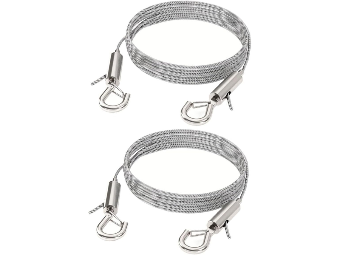 Cabilock Conjunto de 2 peças de fio de aço inoxidável ajustável e resistente para pendurar pinturas artísticas em espelho, com ganchos duplos.