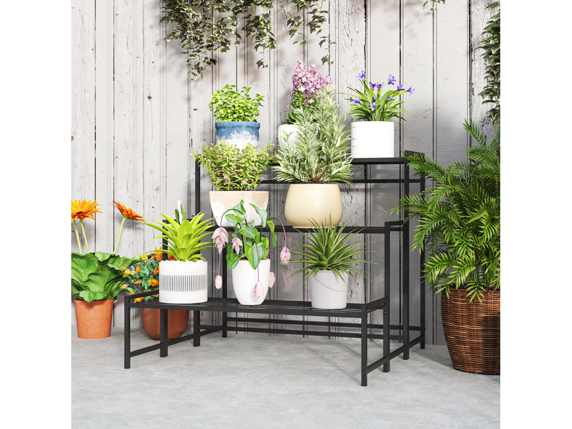 Supte P/ Plantas De Três Níveis Com Design Em Escada E Estrutura Metálica Resistente Int./ext.