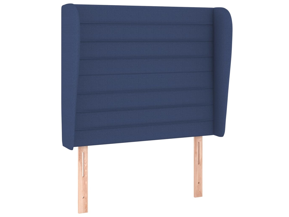 Cabeceira de Cama com Abas Tecido Azul MAISON EXCLUSIVE (93x23x118 cm)