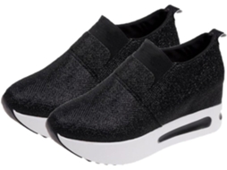 1 Par De Sapatos Casuais Femininos Com Solado Grosso, Respiráveis E Confortáveis, Ideais Para...