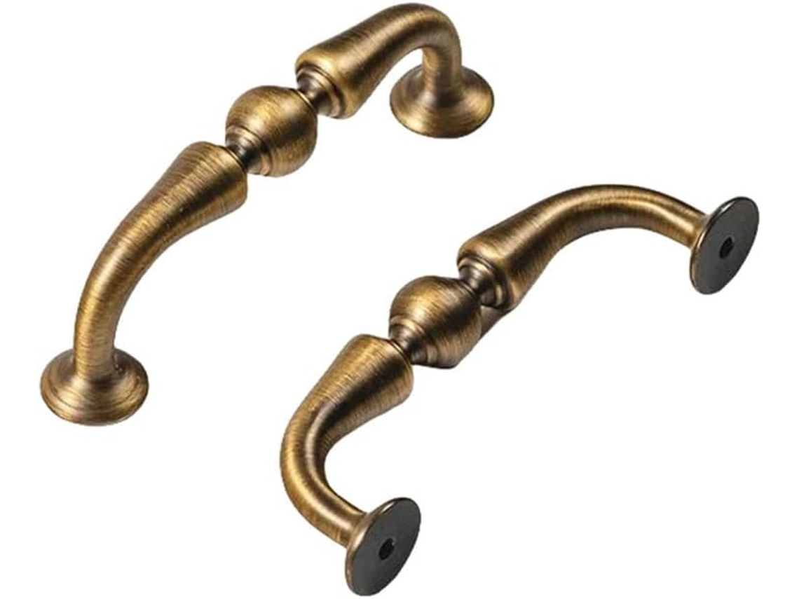 Puxadores De Armário Antigos Retrô Em Latão Maciço, C, 6151, 96 Mm