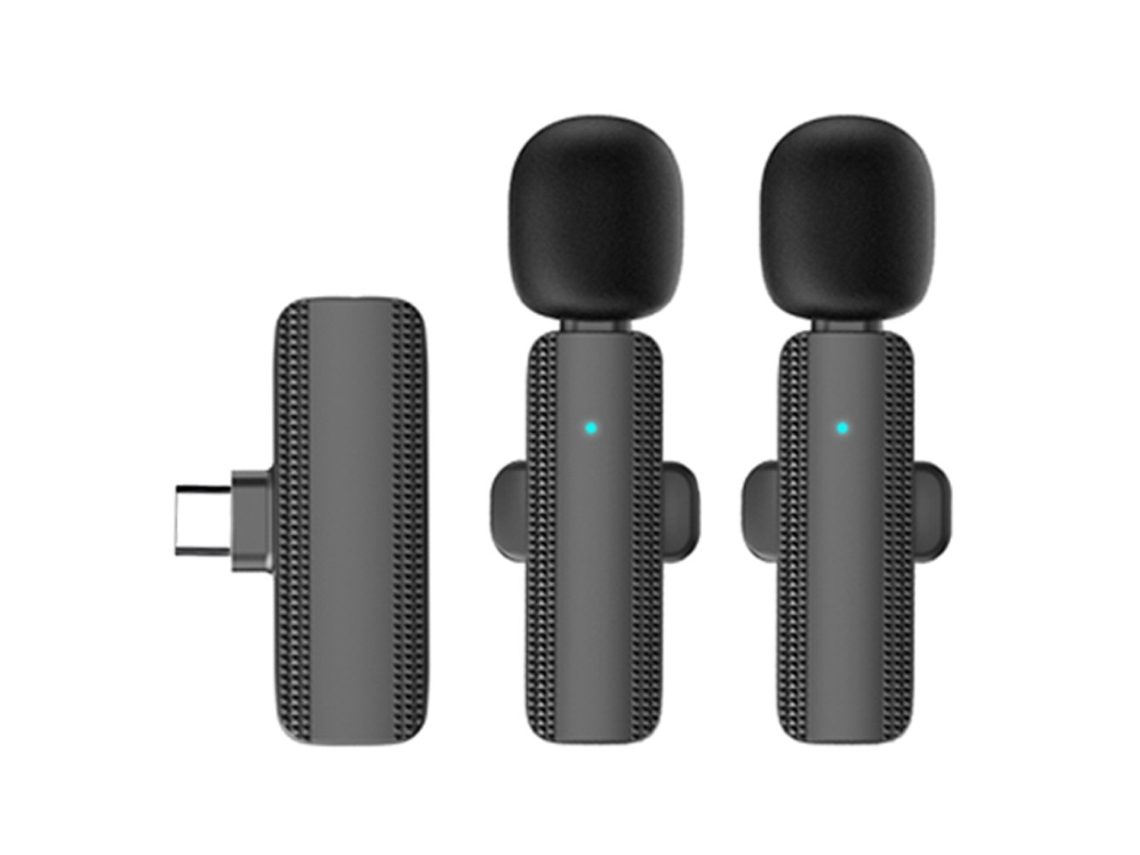 Microfone De Lapela Sem Fio E Receptor Para Usb C 21 Aquaforge