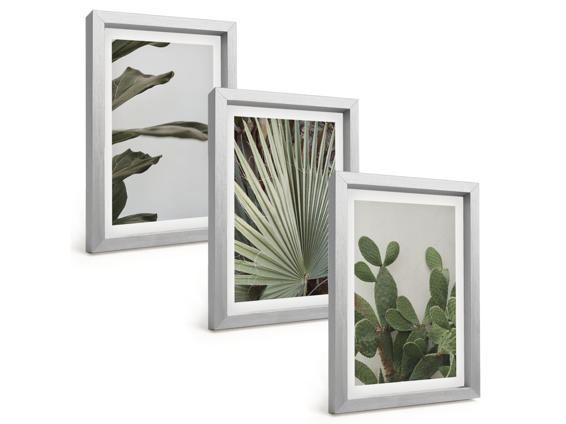 Composição De Quadros Folhas De Plantas Tropicais Em Tons Pastel Espelharte (3 Peças 20x30 Cm)