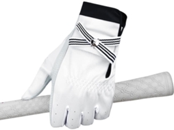 Luvas de Golfe Femininas de Couro Genuíno, Respiráveis, Antiderrapantes, para Treinamento | S/MARCA
