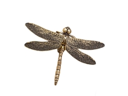 Escultura De Libélula Em Latão Miniatura Decoração Moderna Para Sala De Chá Escritório Prato De Chá Presente 95mmx67mm Oro Y Negro