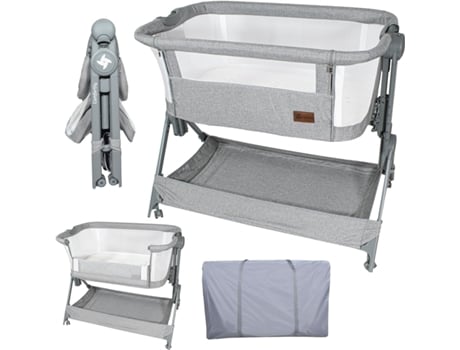 Twinly - Berço Co-Sleeping para Bebê, Miniberço Portátil de Viagem, Dobrável com Facilidade, Compacto, Altura Ajustável em 5 Posições, Desde o Nascime