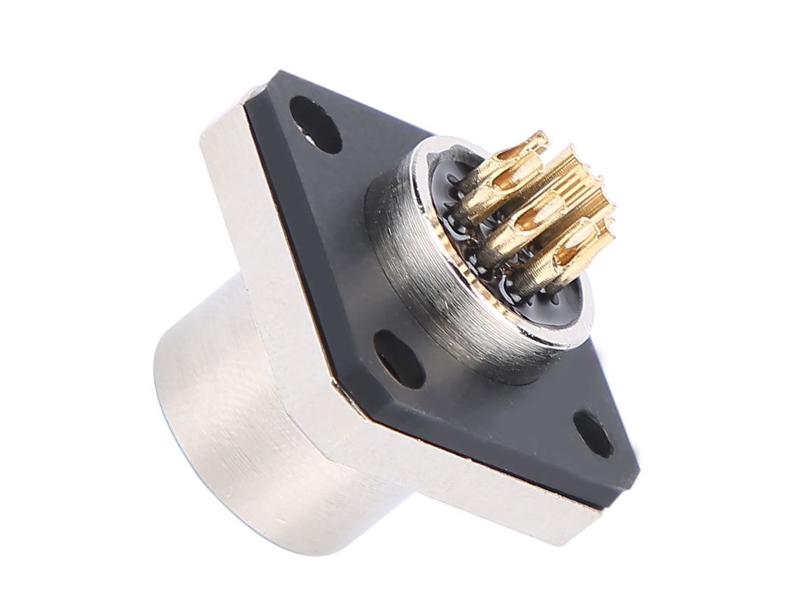 Laxiscreed Conector Impermeável De 8 Pinos Com Flange Quadrada Para Conexões Seguras