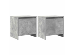 Bedside Cabinet, Bedside Cabinets Vidaxl Cinzeto Madeira Processada (n/a)