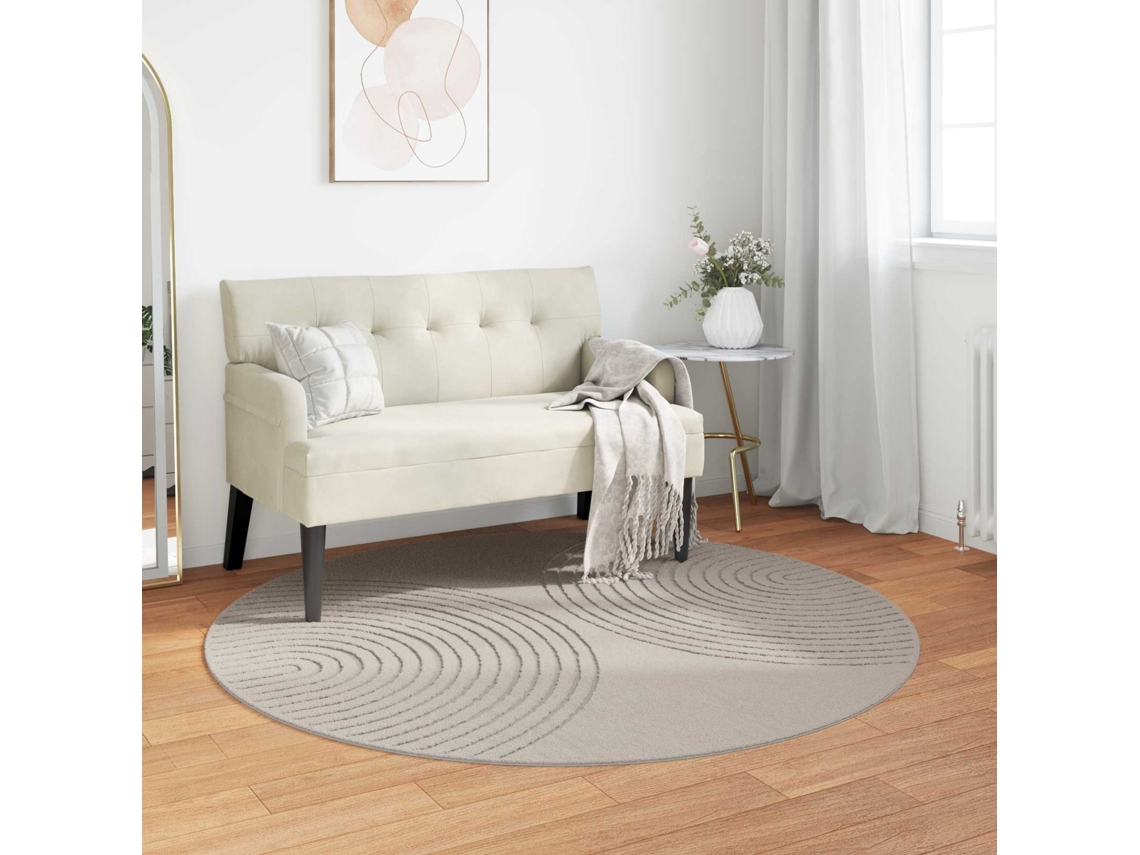 Vidaxl Tapete Interno Galati Creme Ø 160 Cm Poliéster