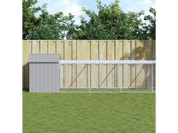 Vidaxl Galinheiro Com Anexo 117x813x123 Cm Aço Galvanizado Cinza-claro