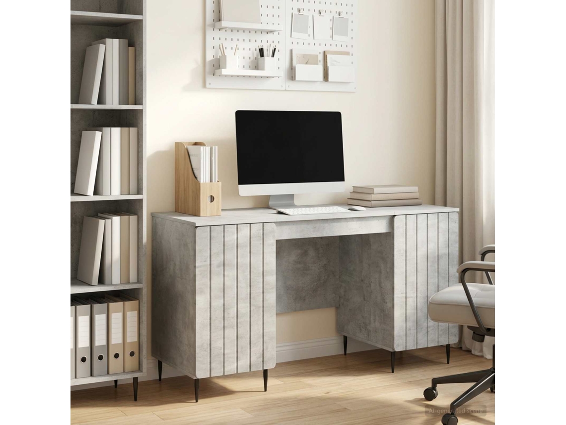 Vidaxl Mesa Cinzento Cimento 142,5 X 50 X 75 Cm Derivados De Madeira