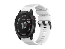 Bracelete de Smartwatch para Garmin Fenix 6 Gps 22Mm Pulseira de Relógio de Silicone de Textura Horizontal com Ferramenta de Remoção Branca VENISYMLIS