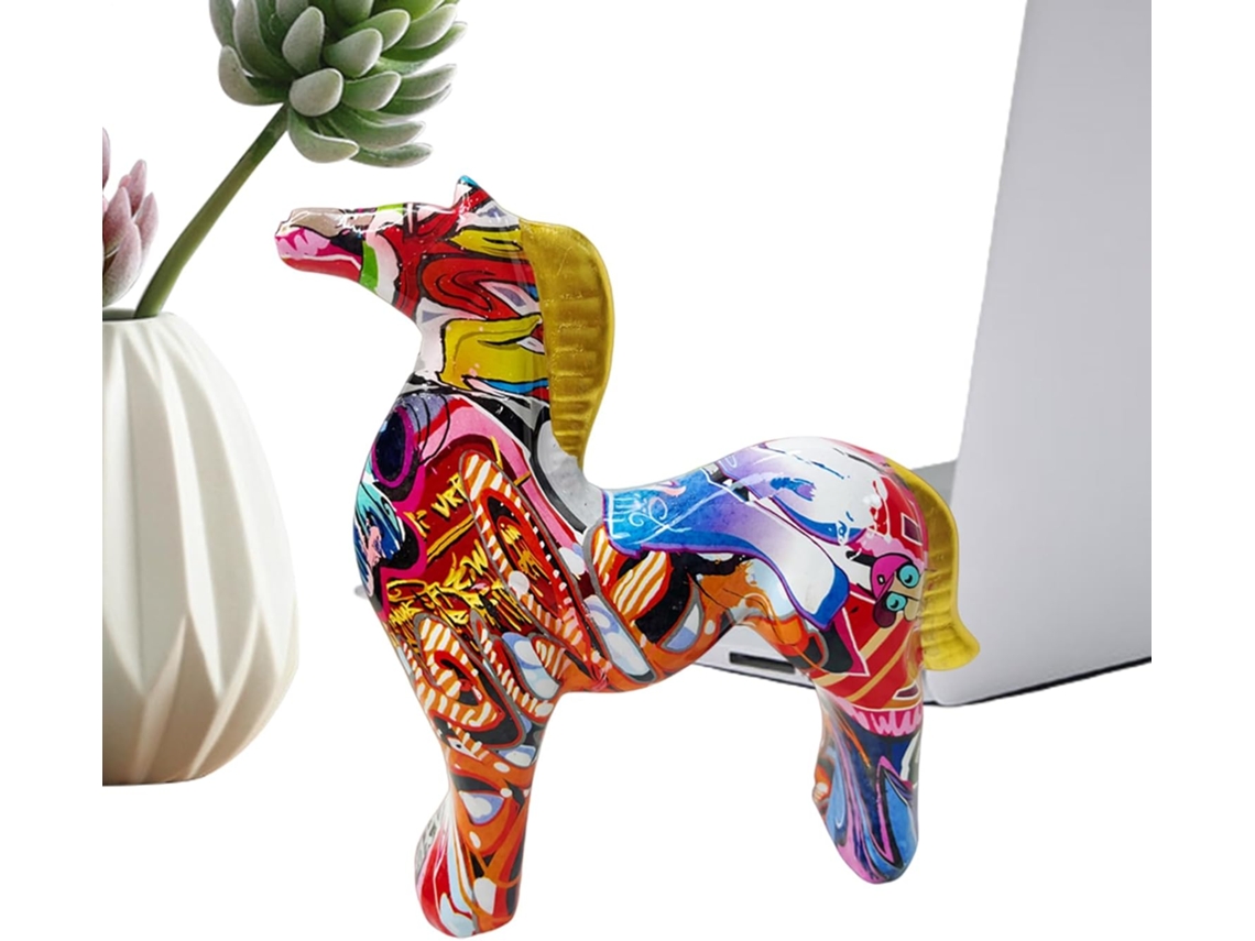 Estátua Equestre Escultura Estética Animal Estábulo Estatuetas Colecionáveis Coloridas Decoração Estar GOKOCO