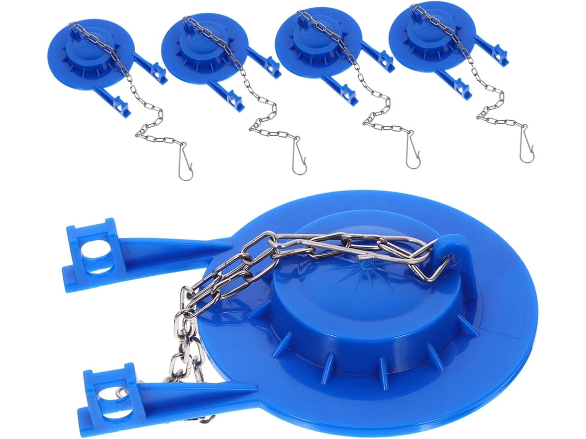 Kit De Válvula Tanque Com Corrente Em Aço Inoxidável 5 Peças Junta Vedação Azul,compatível...
