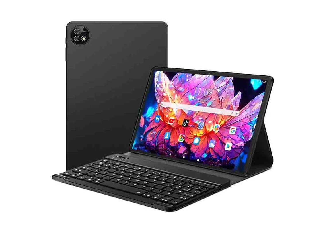 Tablet Vanwin K30 Android 15 Teclado Bluetooth Capa Em Pele 6 Gb De Ram 12 Gb 256 Rom Versão Wifi Preto (memória Expandida)